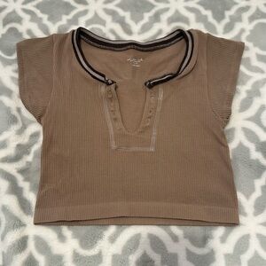 Urban outfitters brown out from under go for gold seamless top XS/S